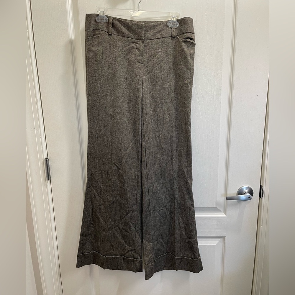 Wearever Juniors Herringbone Dress Pants Brown Size 7 Business (sku332)